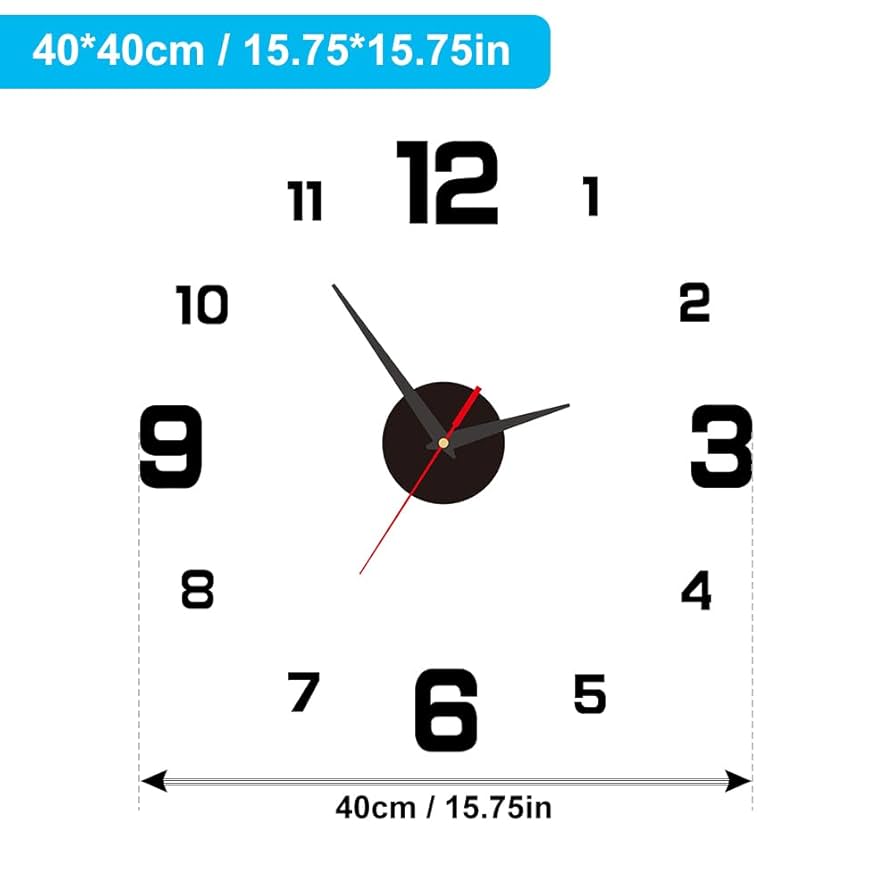 Reloj de pared 3D sin marco – Vista detalle del producto – NQLN Store
