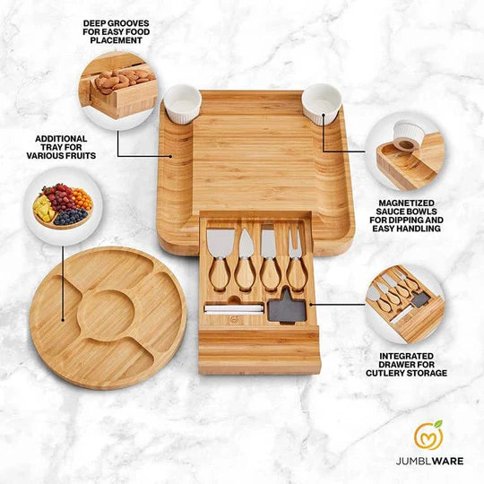 Juego de tablas de bambú para charcutería – Detalle de calidad y acabado – NQLN Store