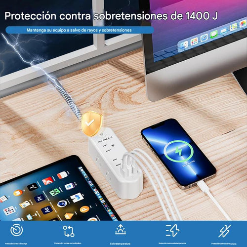 Regleta de alimentacion de 9 puertos PUJIMAX