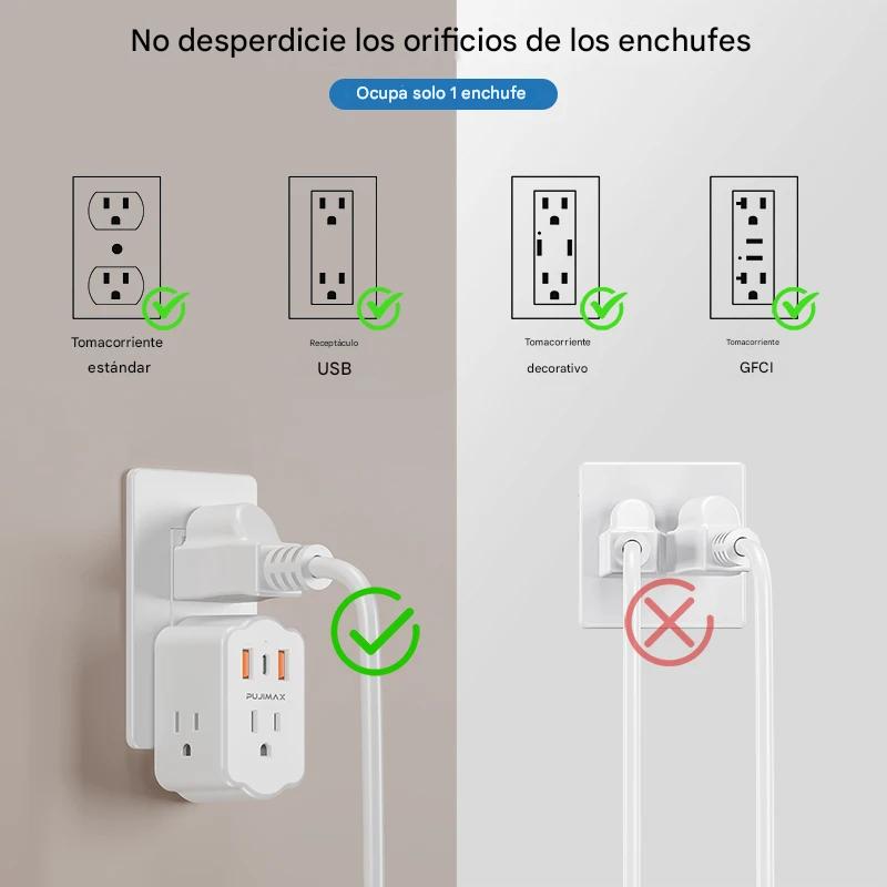 Adaptador de Pared con USB PUJIMAX (PACK 2) – Detalle de calidad y acabado – NQLN Store