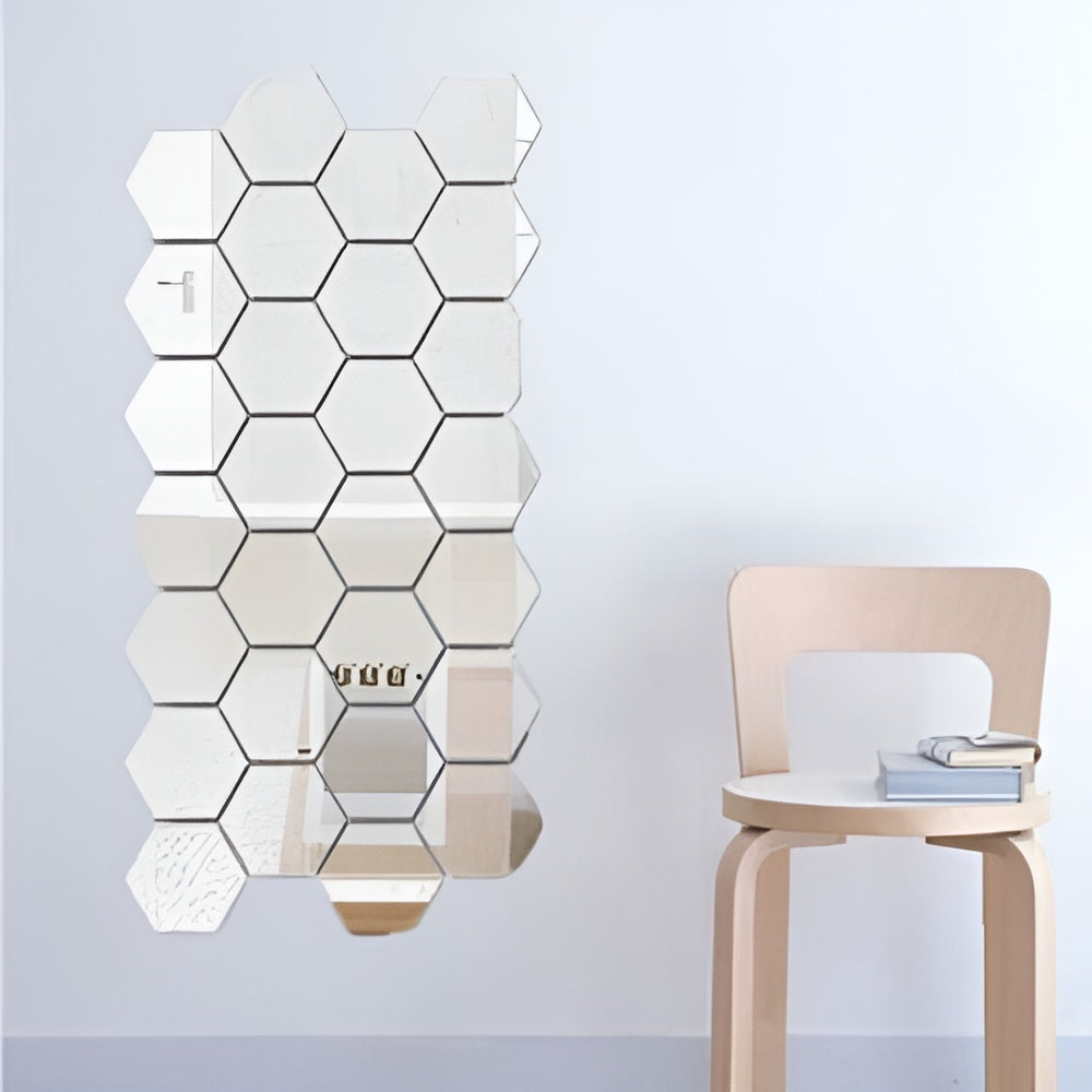 Espejo sin vidrio con forma hexagonal acrílica 3D (24 unidades) – Comprar al mejor precio en NQLN Store Venezuela