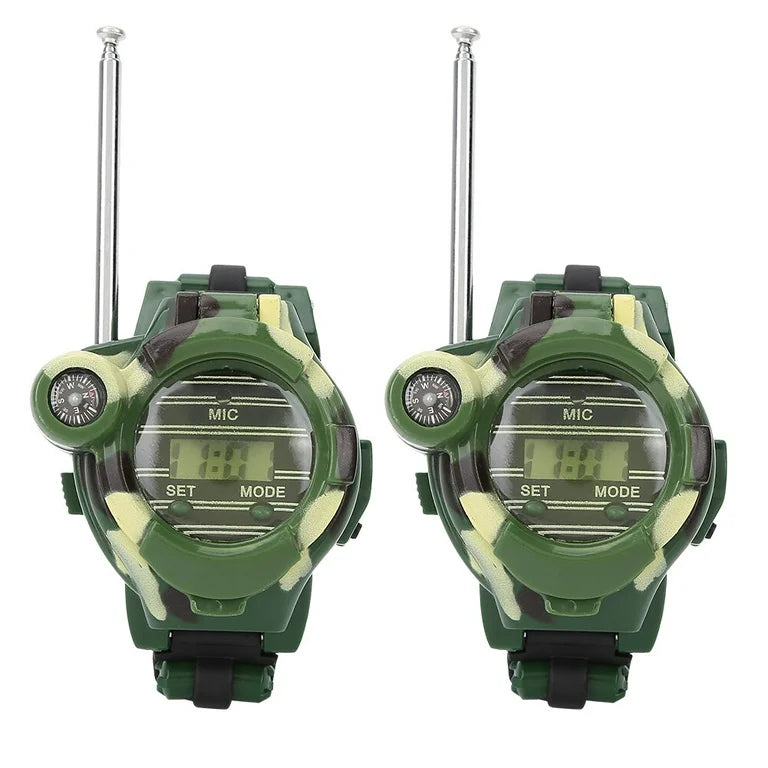 Reloj y radio tipo walkie talkie para ninos (Pack de 2) – Vista de cerca del producto – NQLN Store