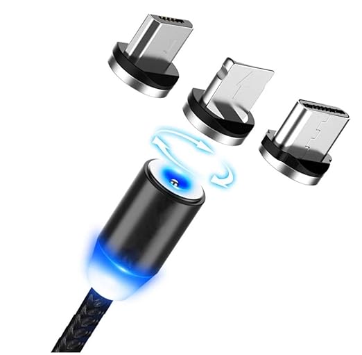 Cable de carga magnetico USB con luz LED 3 en 1 – Detalle y presentación – NQLN Store Venezuela