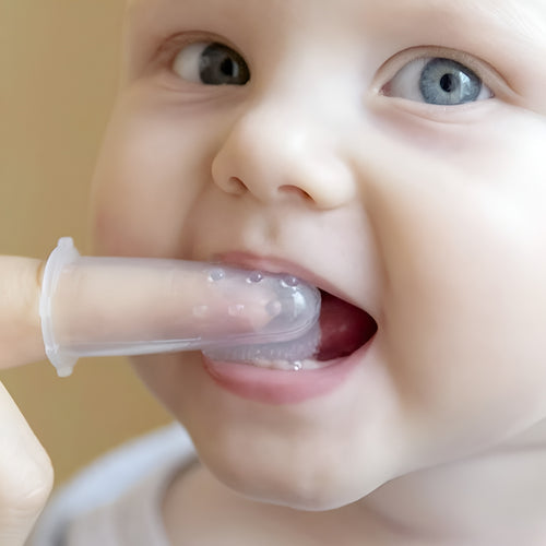 Dedal de silicona para higiene dental de bebés
