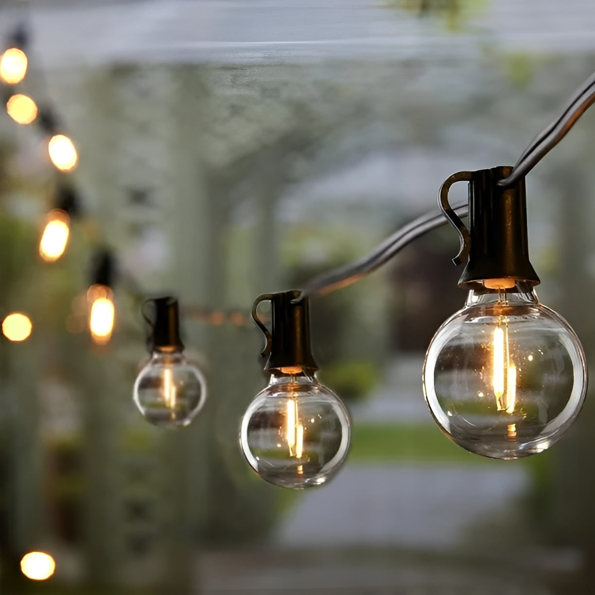 Luces para exteriores de 10 metros con 25 Bombillos para patio – Detalle y presentación – NQLN Store Venezuela