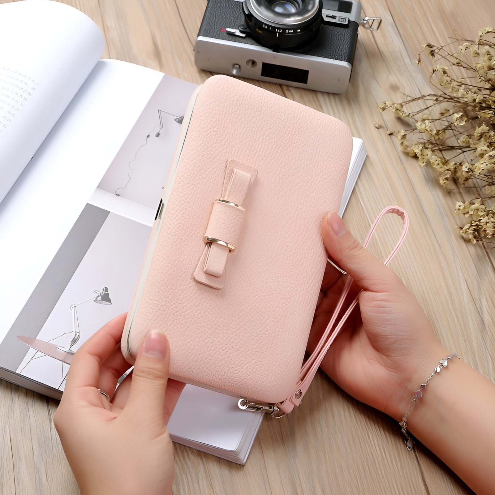 Cartera de semicuero con cremallera para mujer – Tienda online NQLN Store Venezuela