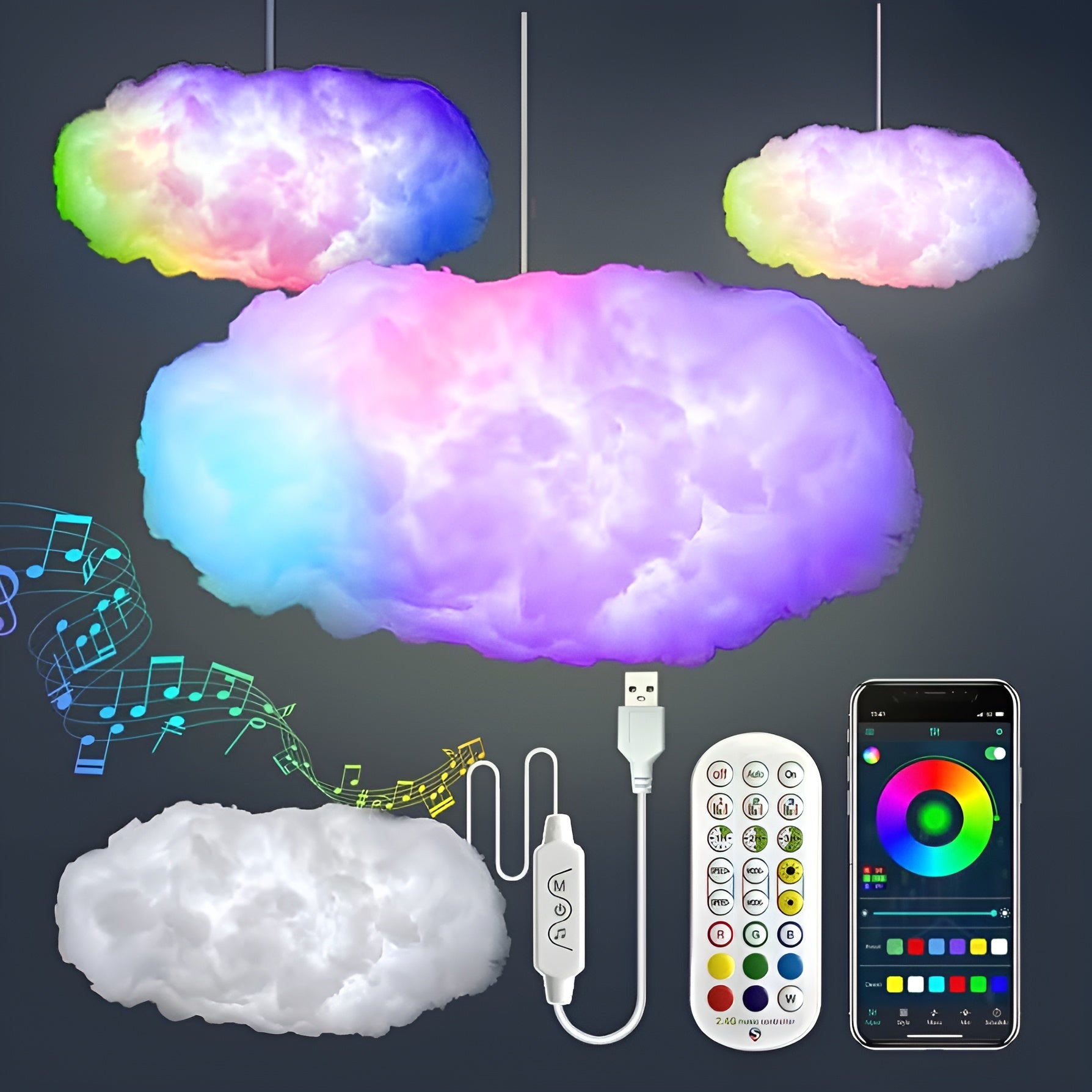 Luces  LED en forma de nubes 3D – Tienda online NQLN Store Venezuela