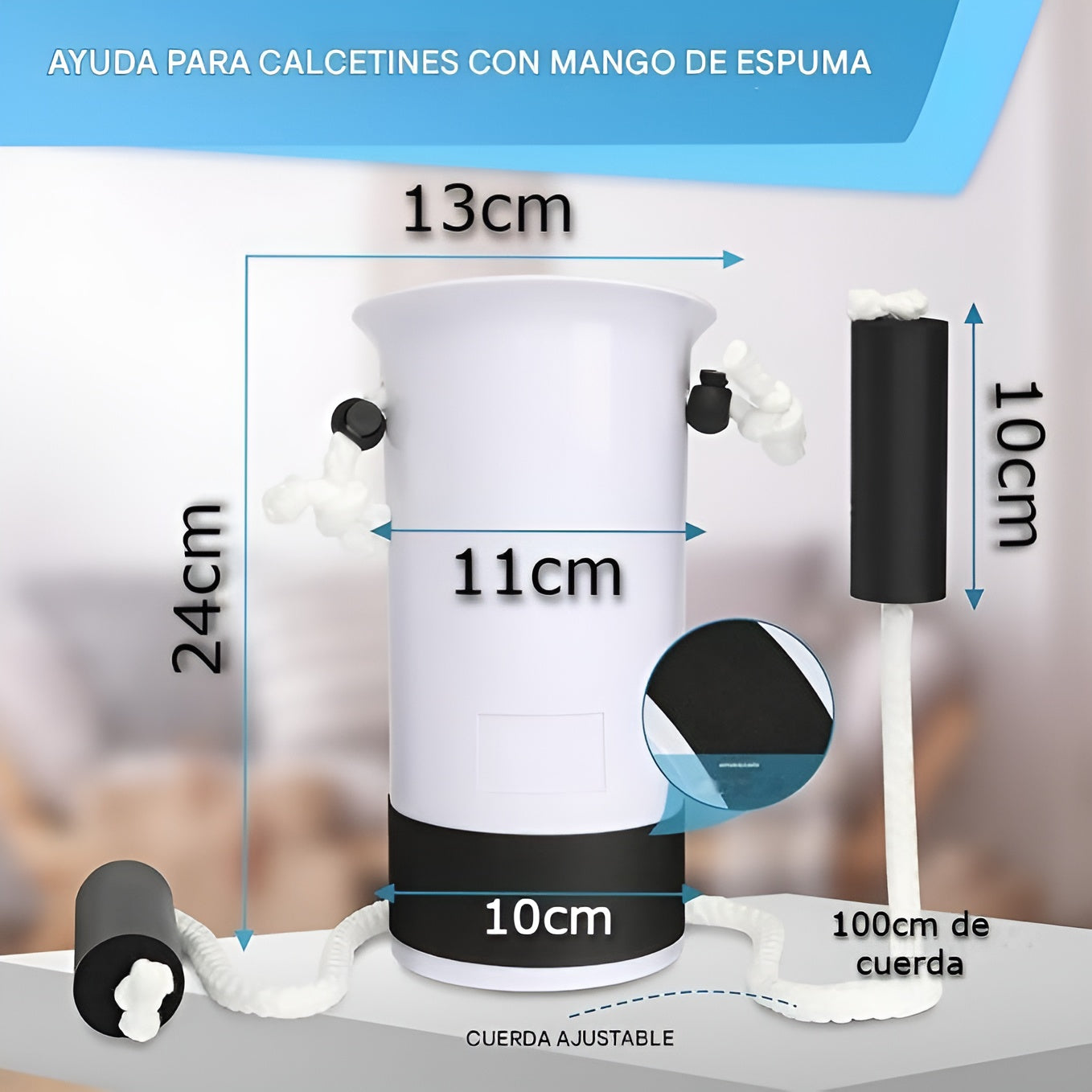 Herramienta de ayuda para ponerse los medias – Vista detalle del producto – NQLN Store