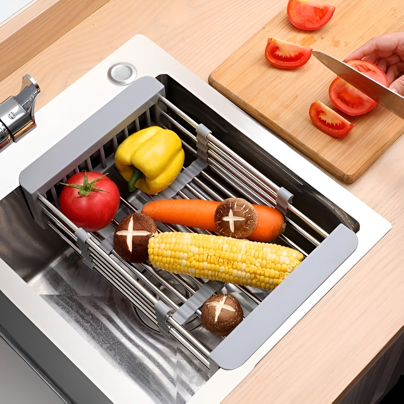 Escurridor de platos de cocina retráctil de acero inoxidable – Envío a toda Venezuela – NQLN Store