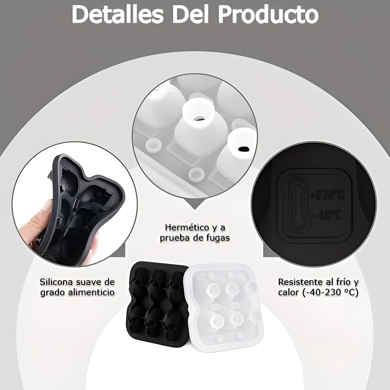 Molde de Silicona para Hielo con Forma de Calavera – Detalle de calidad y acabado – NQLN Store