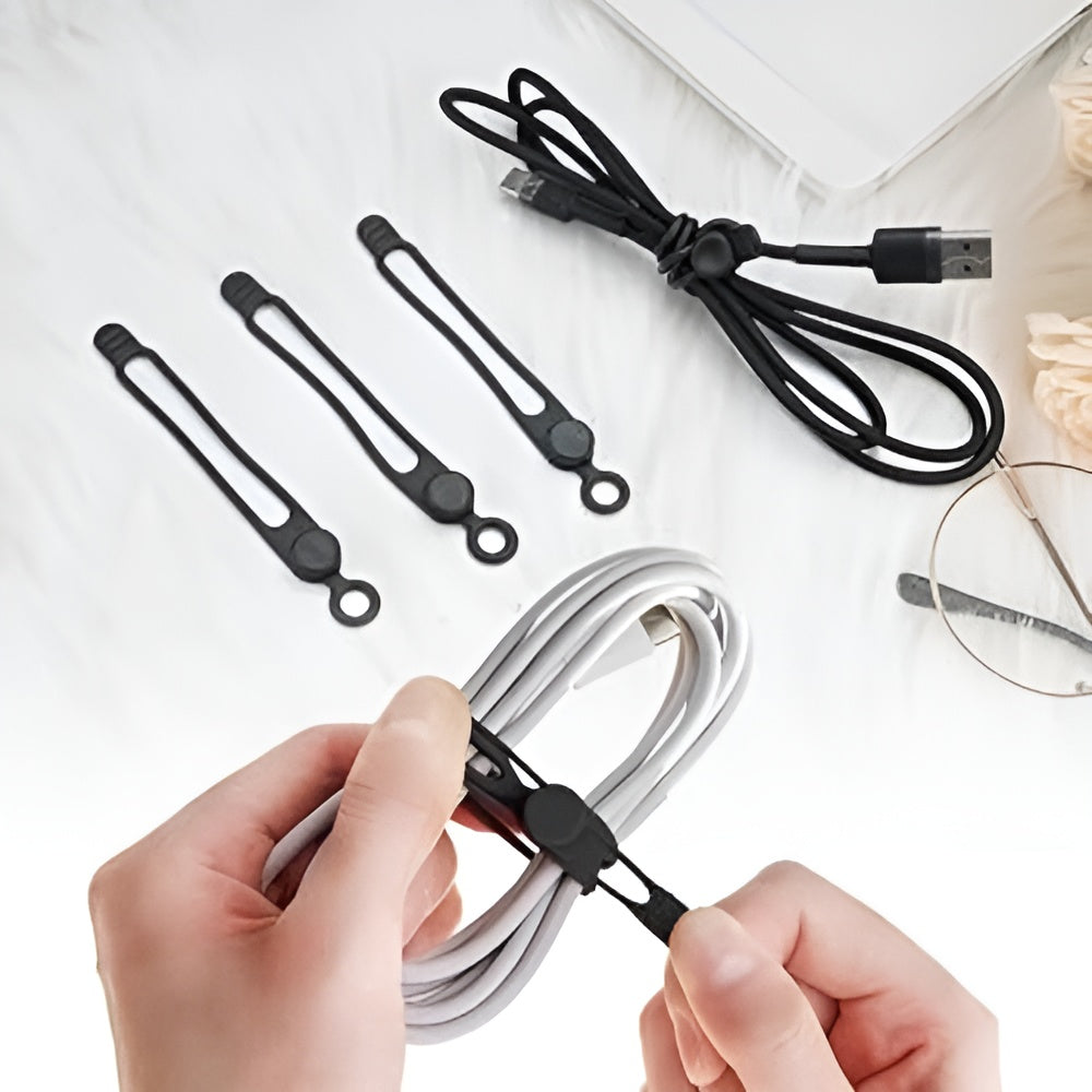 Organizador de cables elastico (Pack de 10)