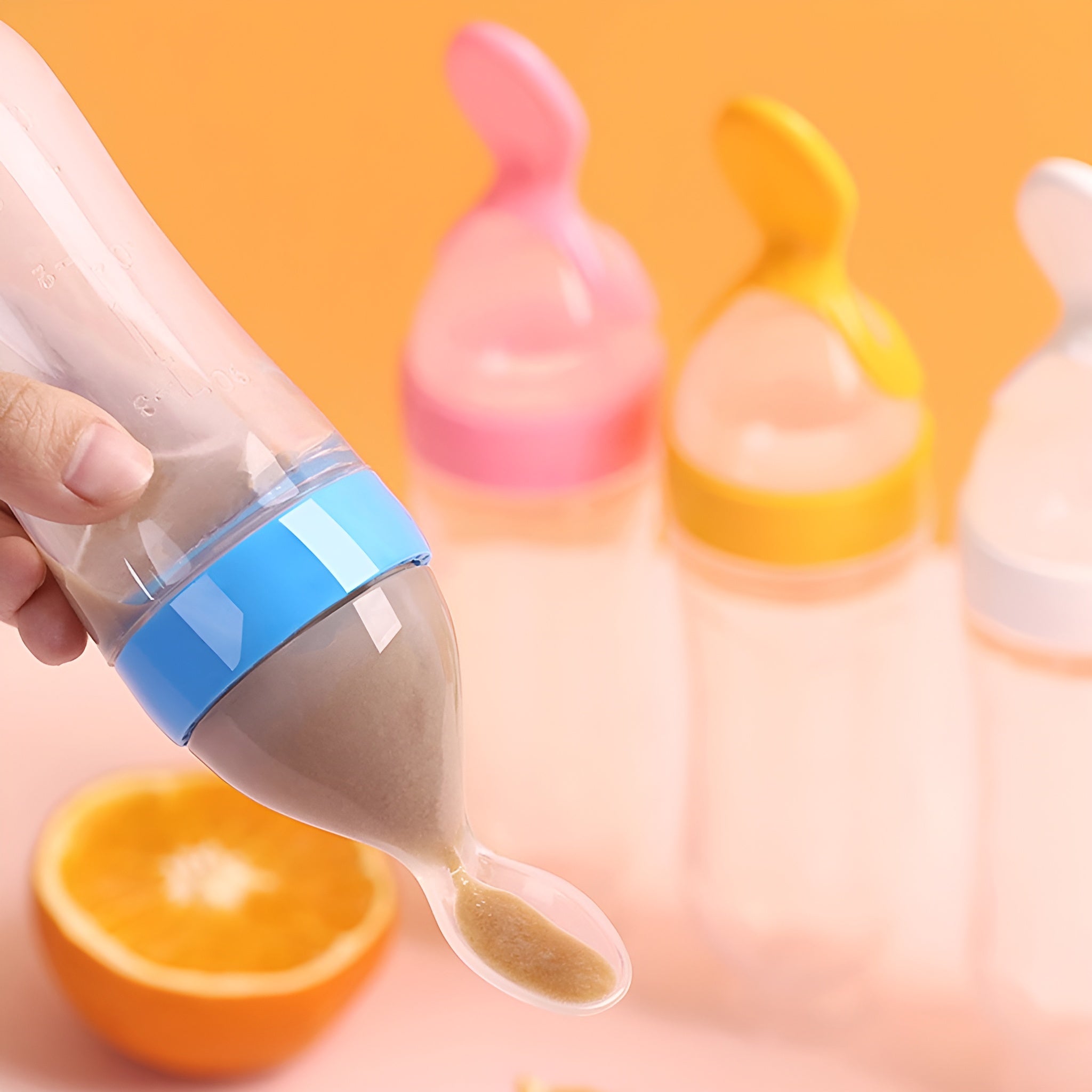 Botella de silicona con cuchara y cubierta  90ml – Comprar en Caracas, Margarita y toda Venezuela – NQLN Store
