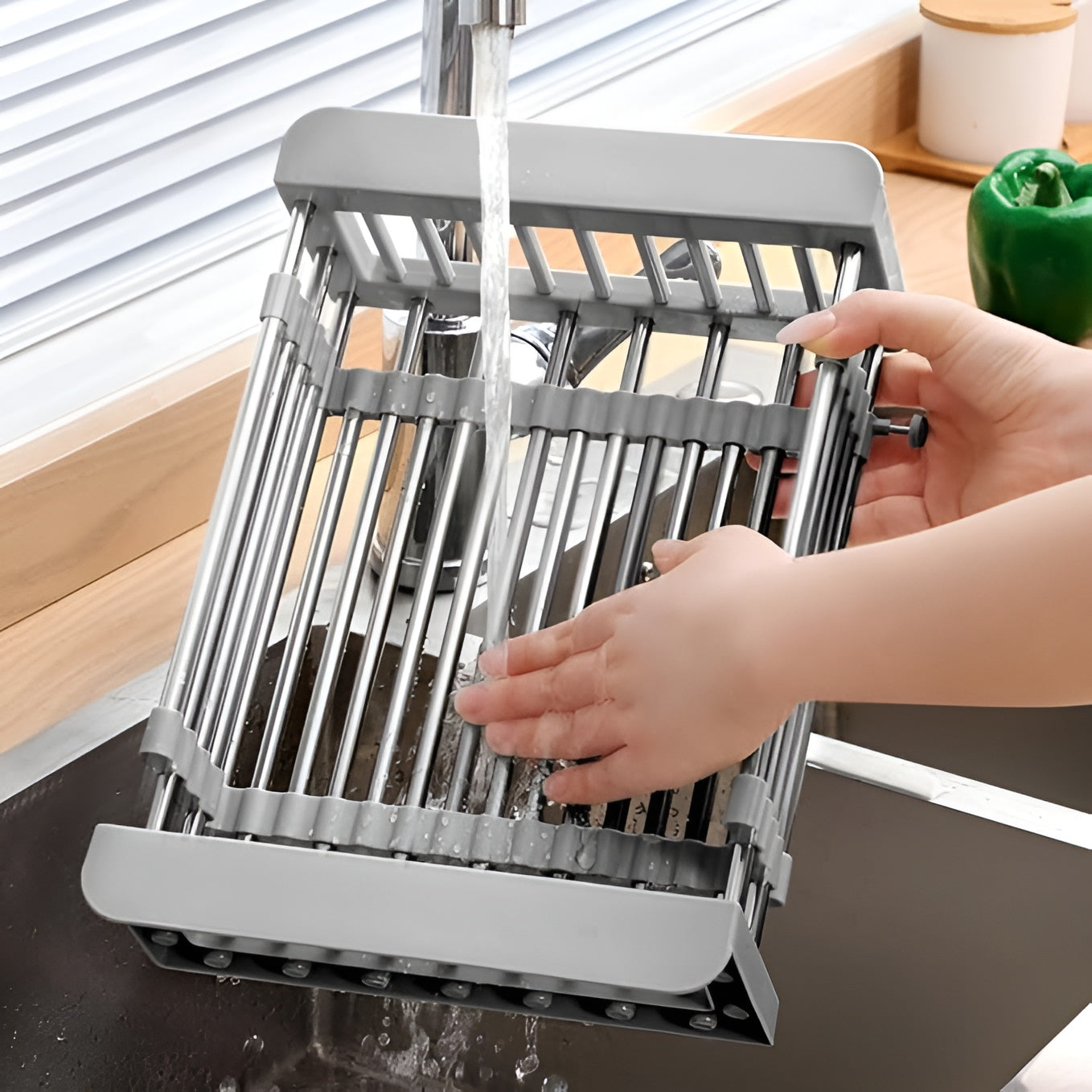 Escurridor de platos de cocina retráctil de acero inoxidable – Envío a toda Venezuela – NQLN Store