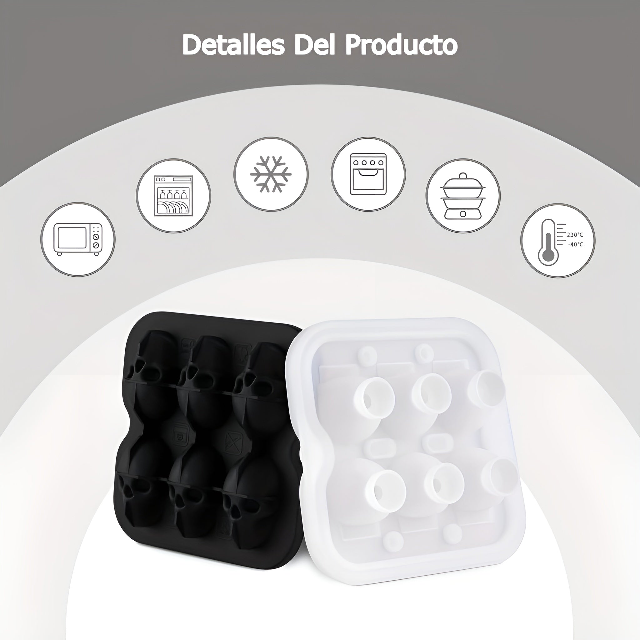 Molde de Silicona para Hielo con Forma de Calavera – Disponible en Caracas y Margarita – NQLN Store