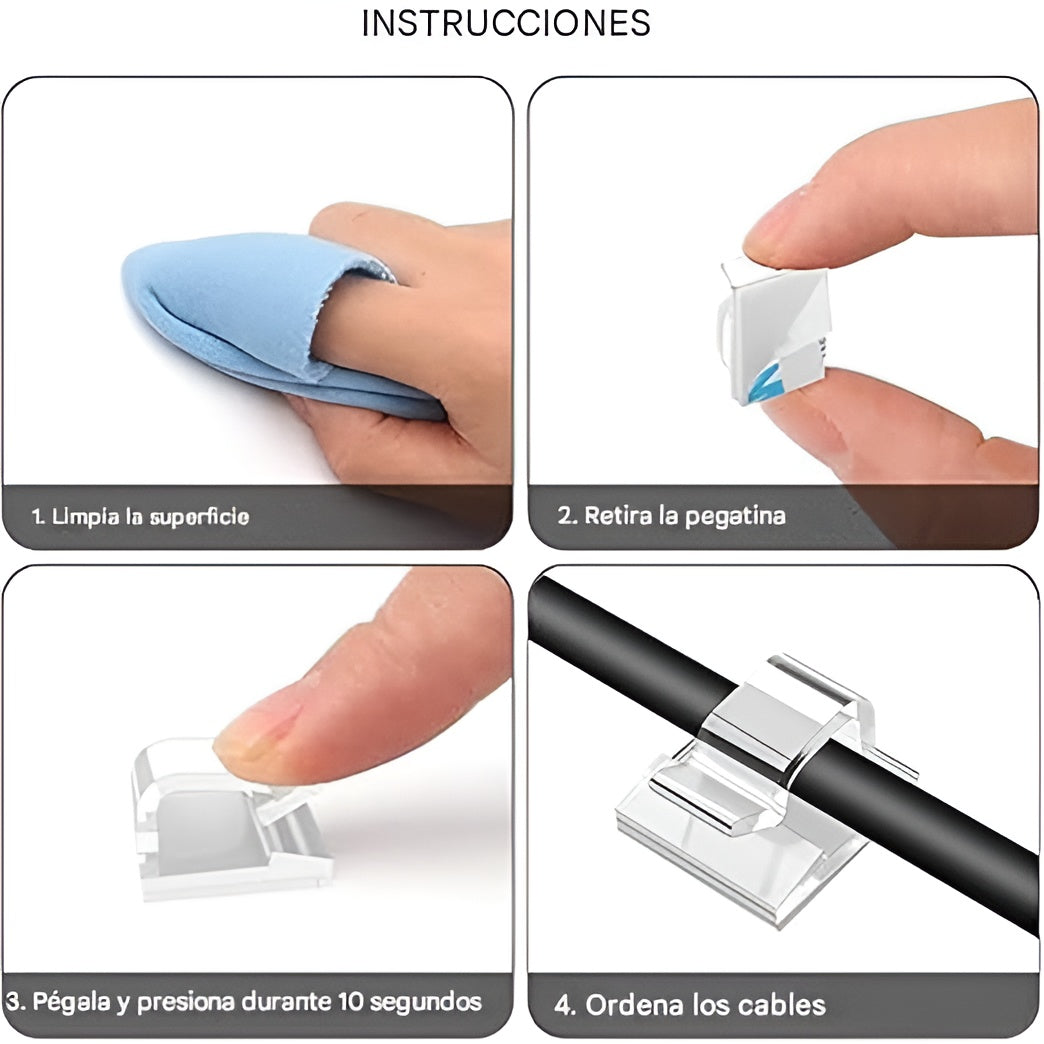 Clips transpartentes organizadores de cables (Pack de 50) – Comprar al mejor precio en NQLN Store Venezuela