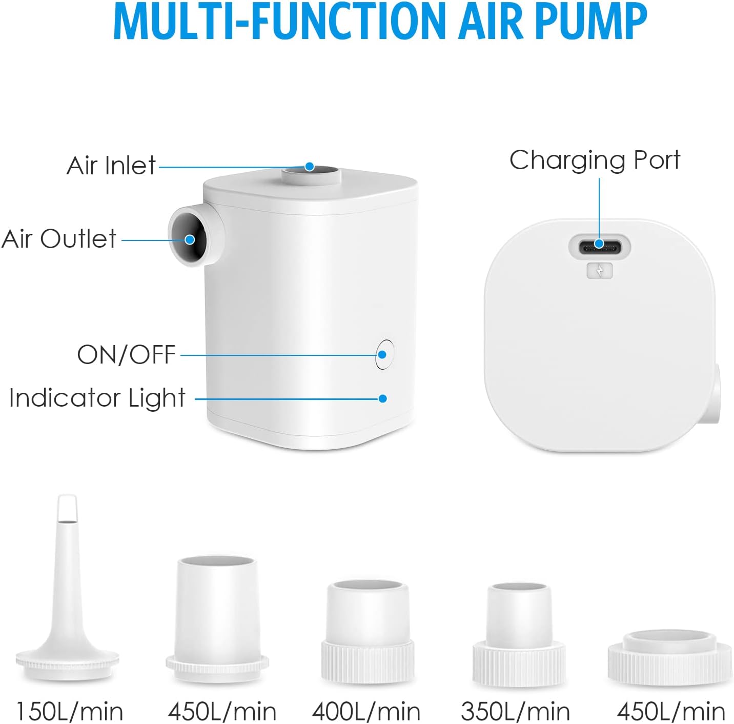 Bomba de aire portatil inflador electrica – Tienda online NQLN Store Venezuela