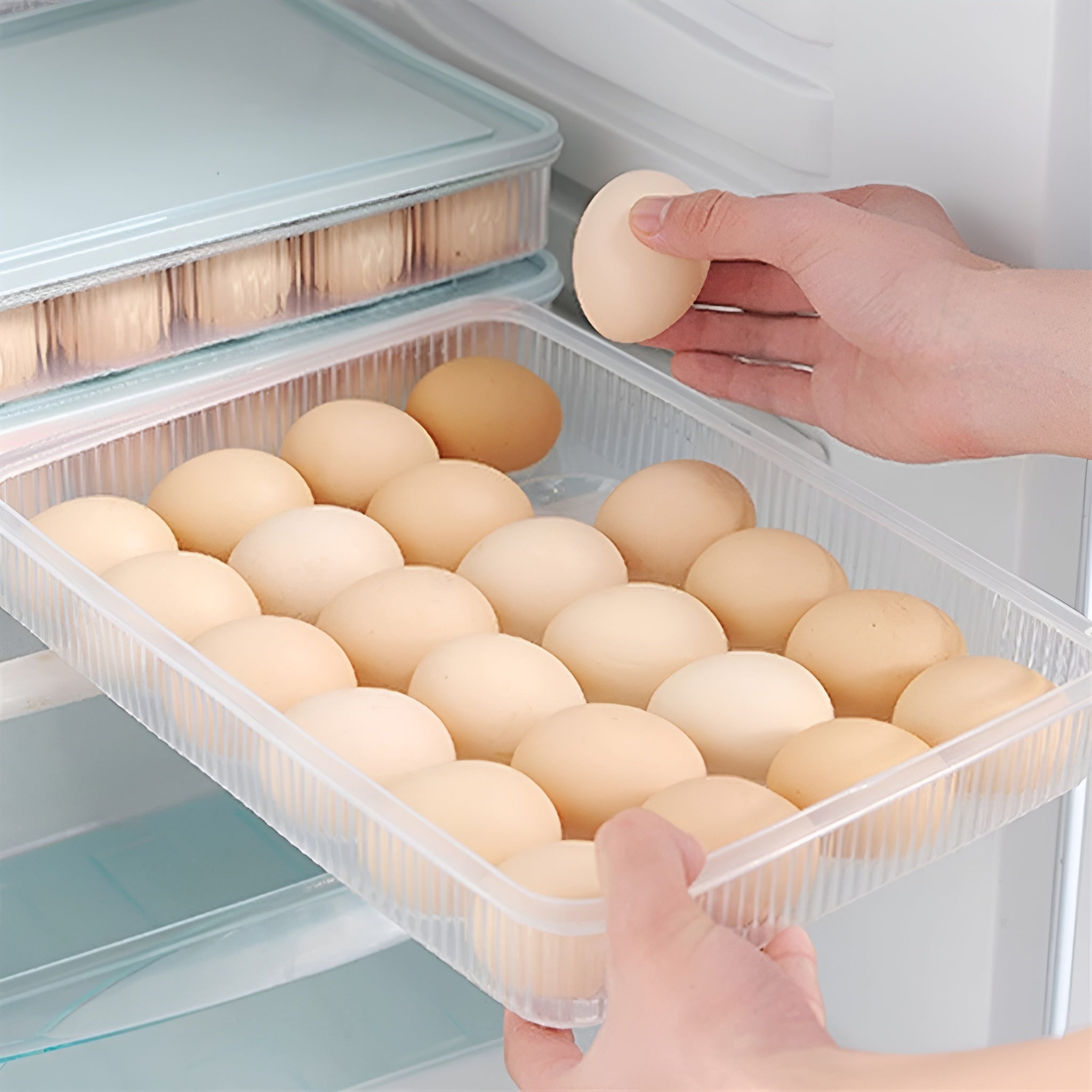 Recipientes de almacenamiento con tapa para huevos pequeños – Vista detalle del producto – NQLN Store