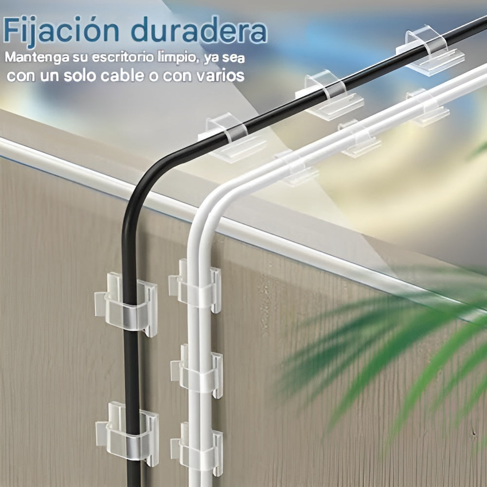 Clips transpartentes organizadores de cables (Pack de 50) – Detalle de calidad y acabado – NQLN Store