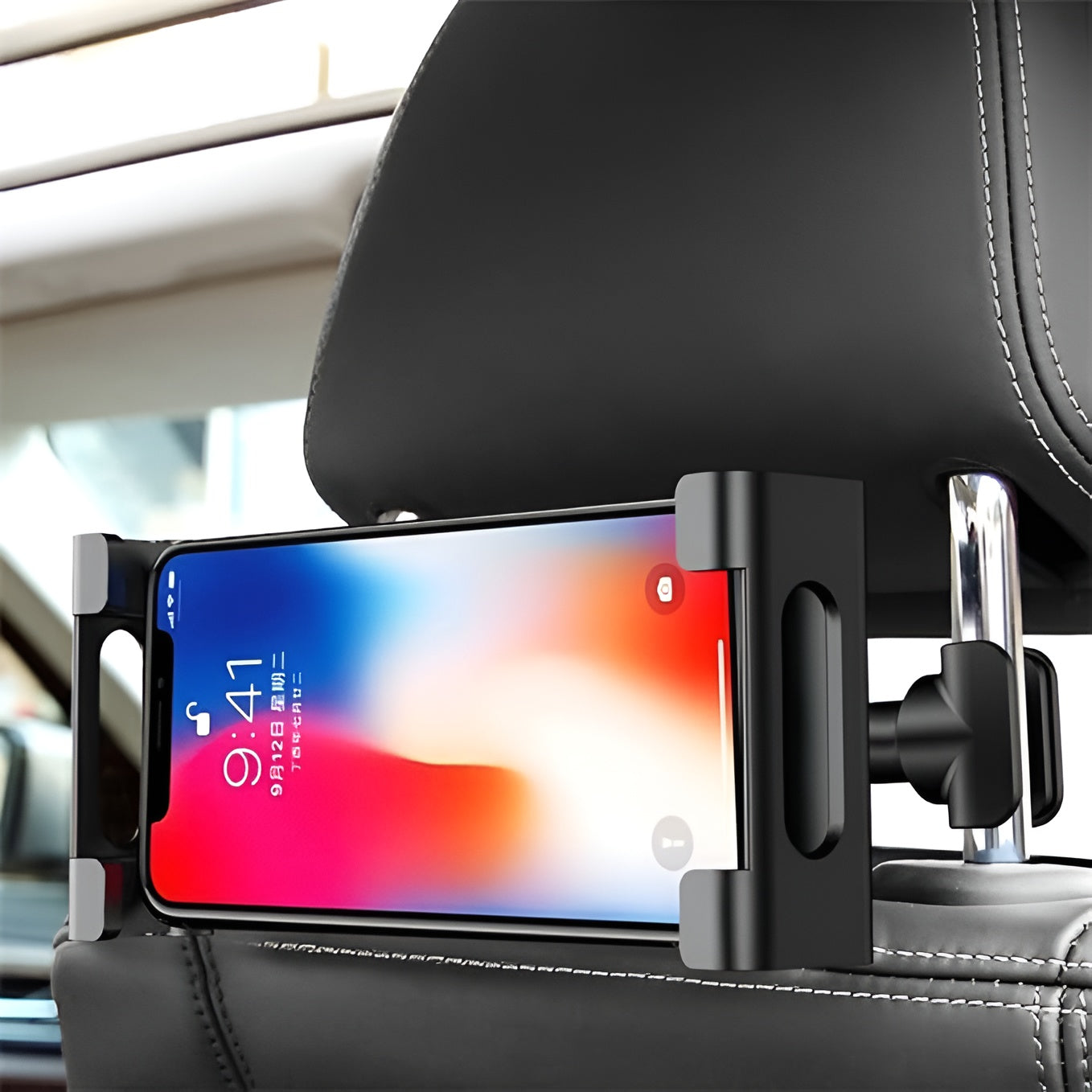 Soporte portatil de telefono para asiento trasero – Vista adicional – Disponible en NQLN Store Venezuela