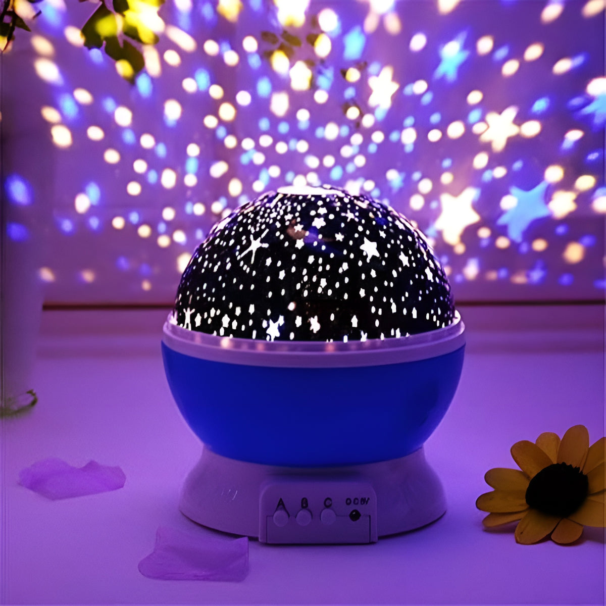 Proyector de luz nocturna con forma de estrellas – Detalle y presentación – NQLN Store Venezuela