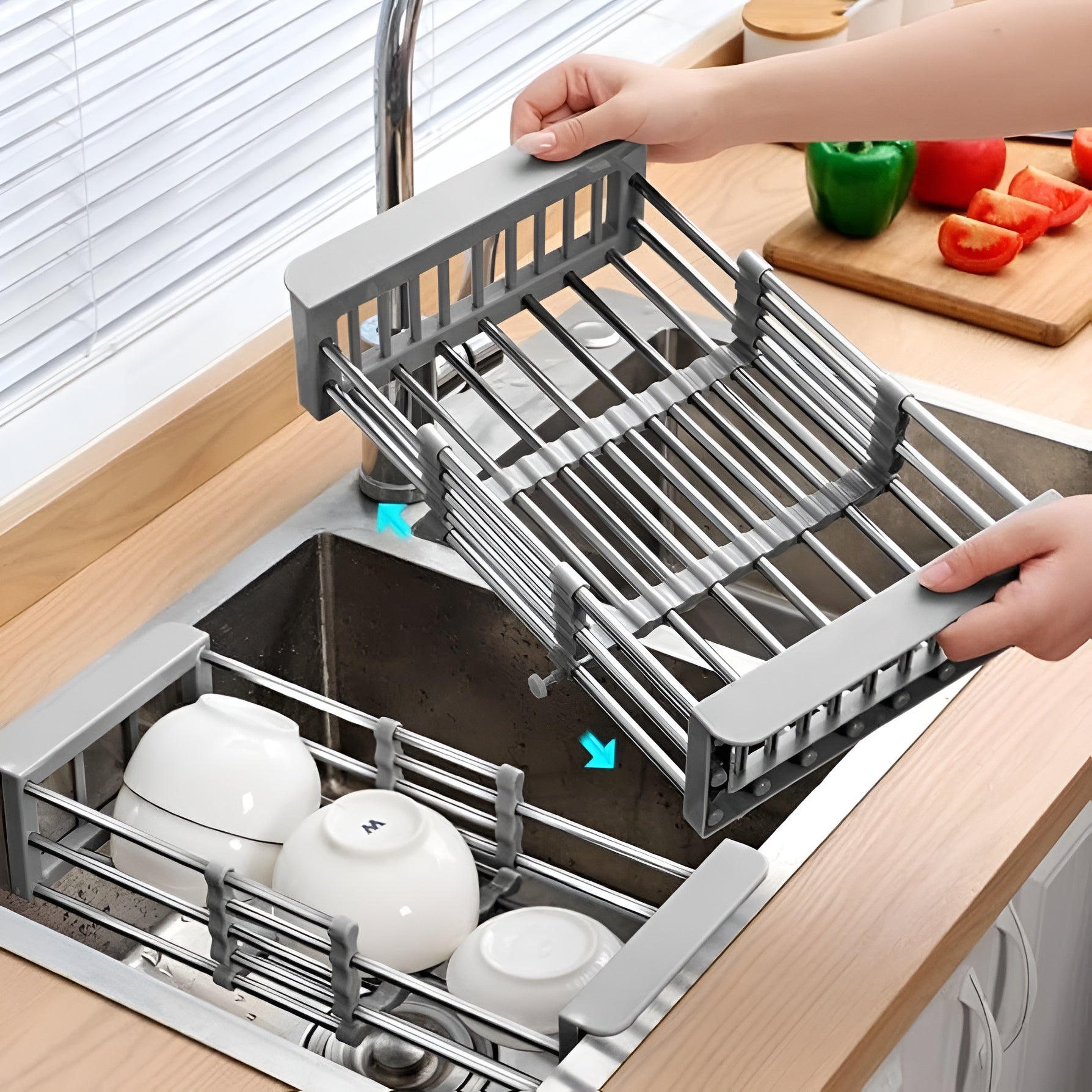 Escurridor de platos de cocina retráctil de acero inoxidable – Envío a toda Venezuela – NQLN Store