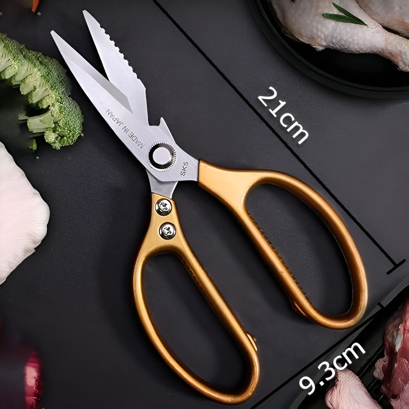 Tijeras de cocina de acero inoxidable – Vista detalle del producto – NQLN Store