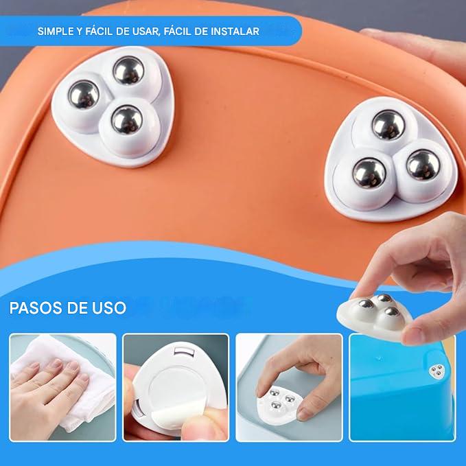 Mini ruedas giratorias autoadhesivas – Detalle de calidad y acabado – NQLN Store