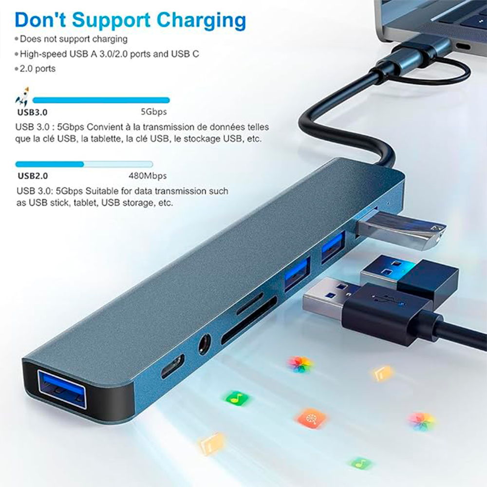 Concentrador de puertos USB 8 en 1 – Tienda online NQLN Store Venezuela