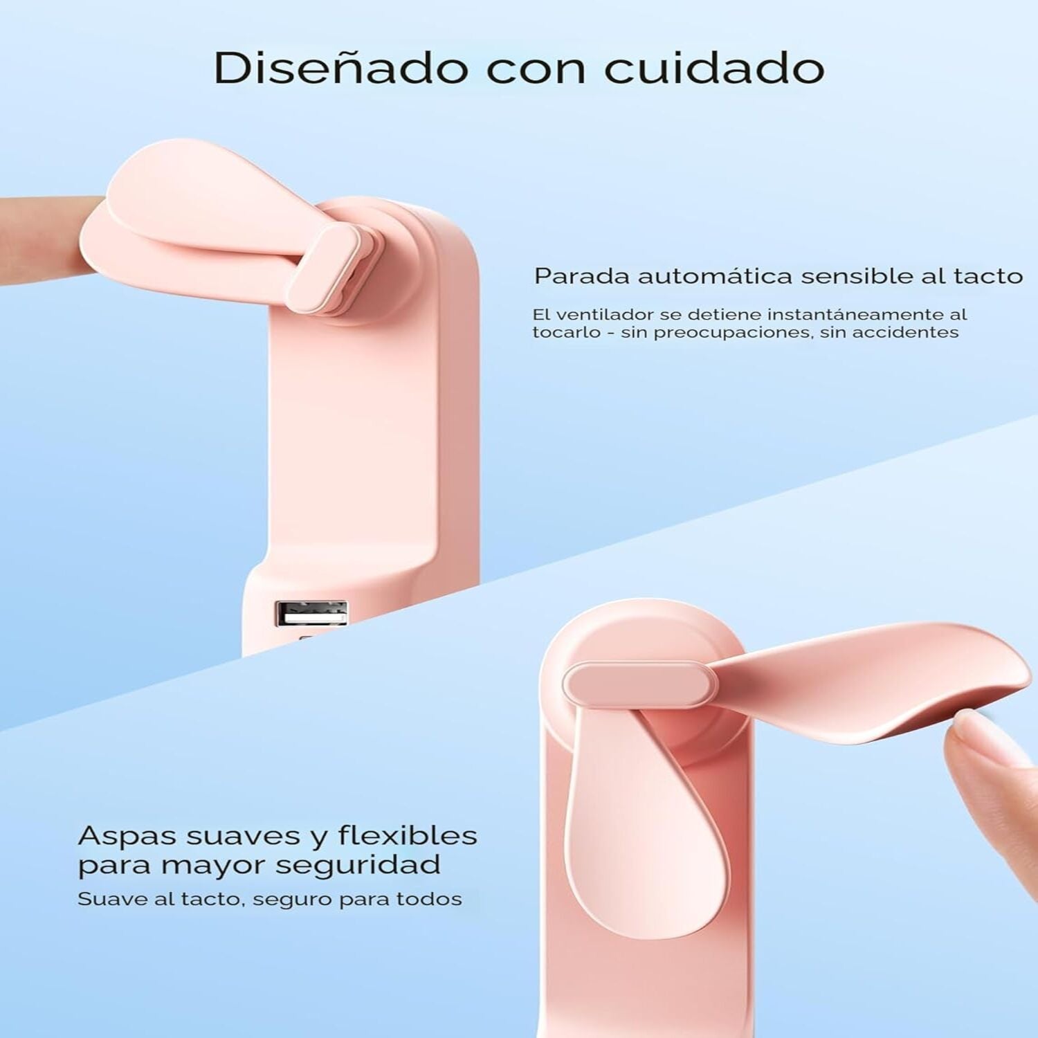 Ventilador powerbank portátil – Detalle de calidad y acabado – NQLN Store