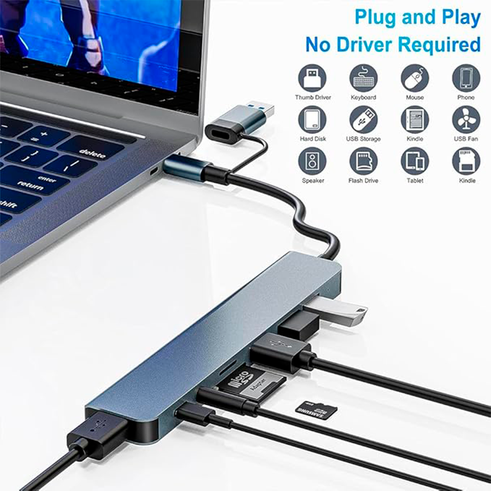 Concentrador de puertos USB 8 en 1 – Comprar en Caracas, Margarita y toda Venezuela – NQLN Store