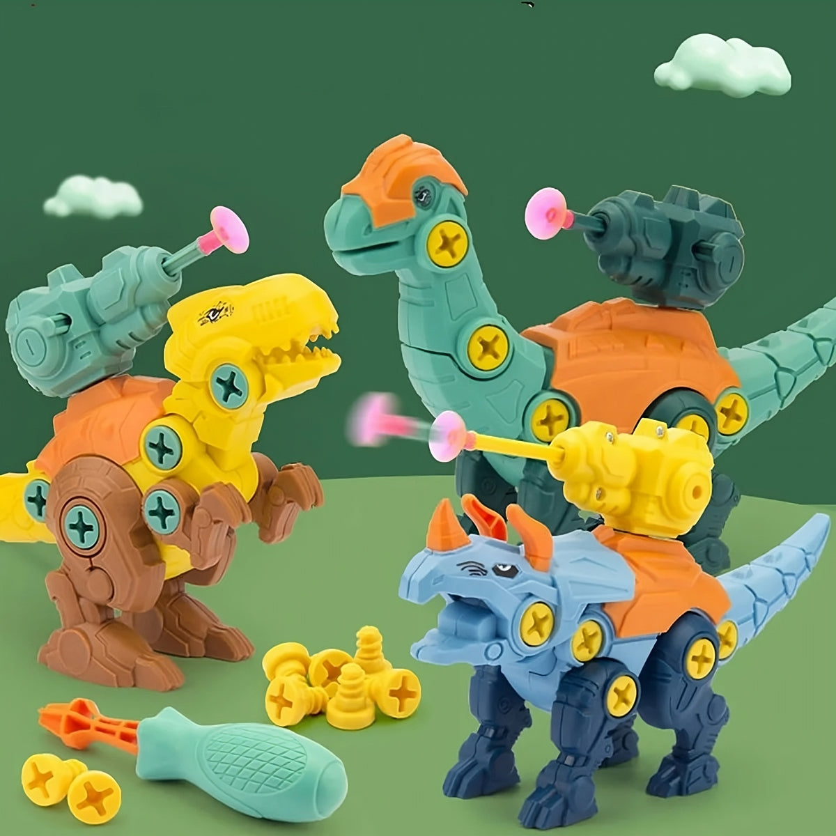 Juguete de armar dinosaurios con accesorios – Disponible en NQLN Store con envío gratis desde $20