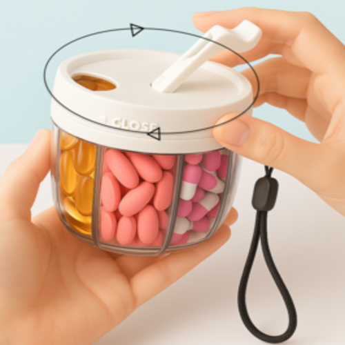 Organizador de pastillas con 7 compartimientos – Vista adicional – Disponible en NQLN Store Venezuela