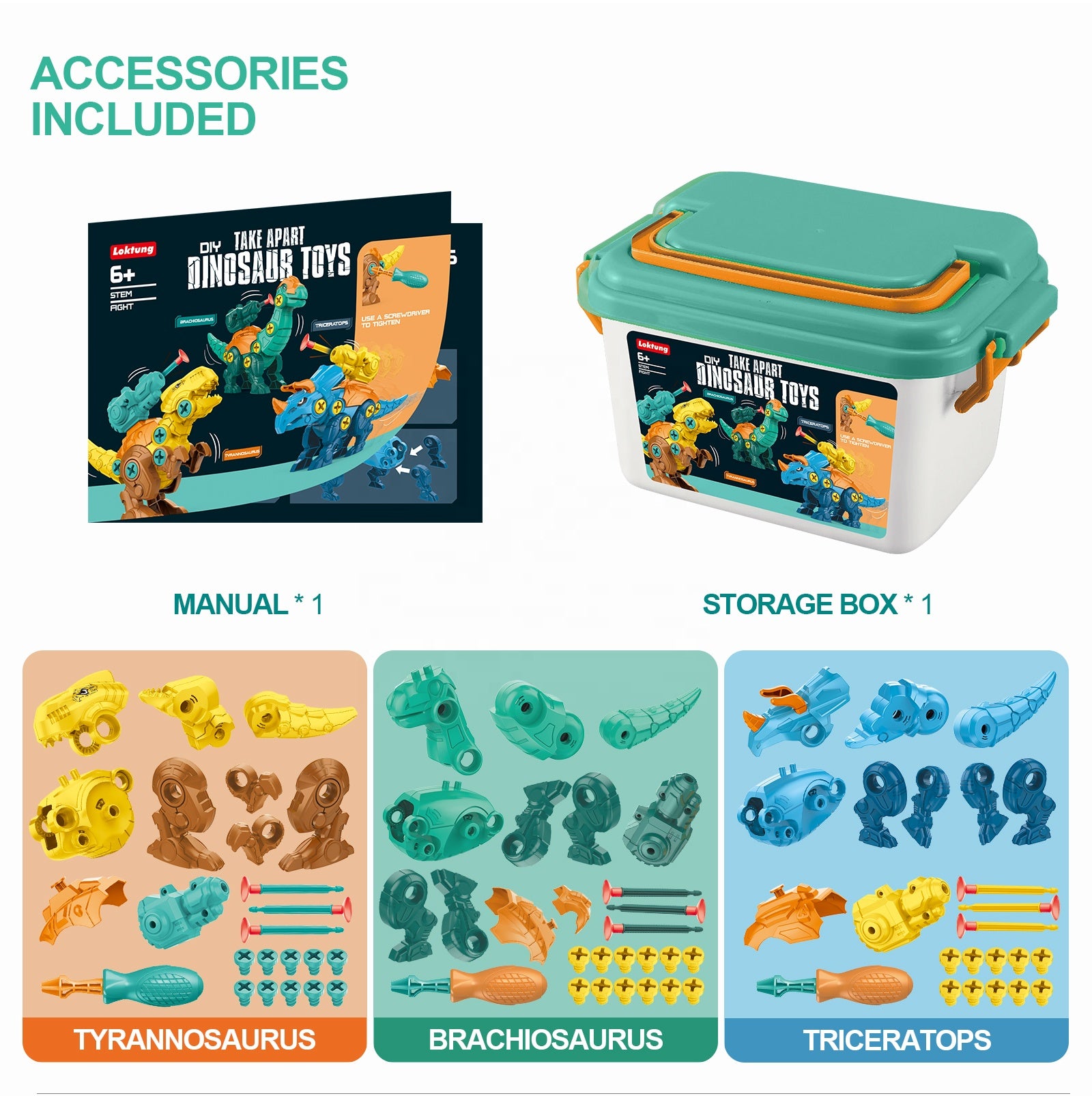 Juguete de armar dinosaurios con accesorios – Tienda online NQLN Store Venezuela