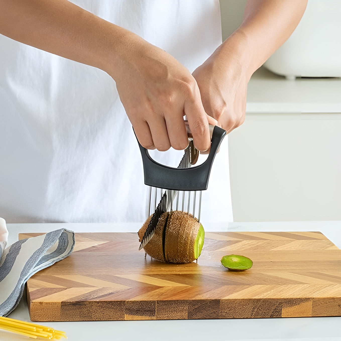 Soporte acero inoxidable para rebanar cebollas para cocina – Tienda online NQLN Store Venezuela