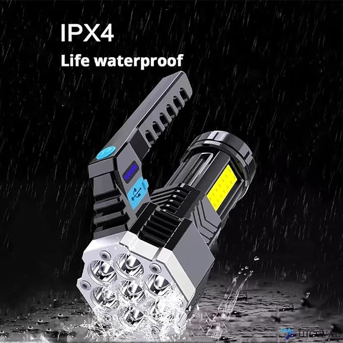 Linternas fuertes de 7 LED recargable por USB – Vista adicional – Disponible en NQLN Store Venezuela