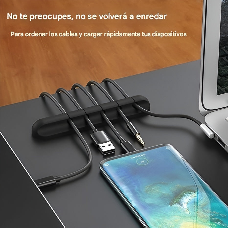 Organizador de cables de silicona – Vista de cerca del producto – NQLN Store
