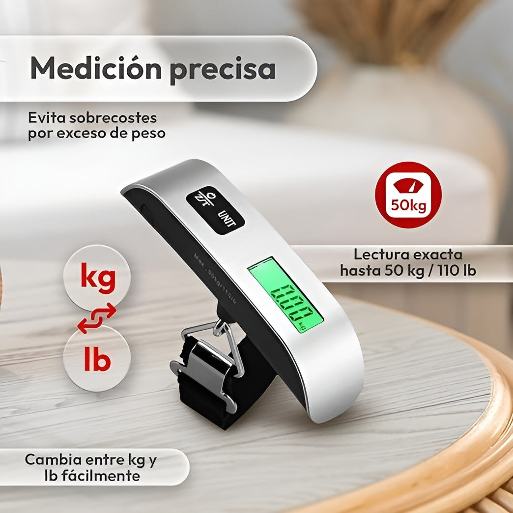 Bascula de peso digitales para viajes – Vista adicional – Disponible en NQLN Store Venezuela