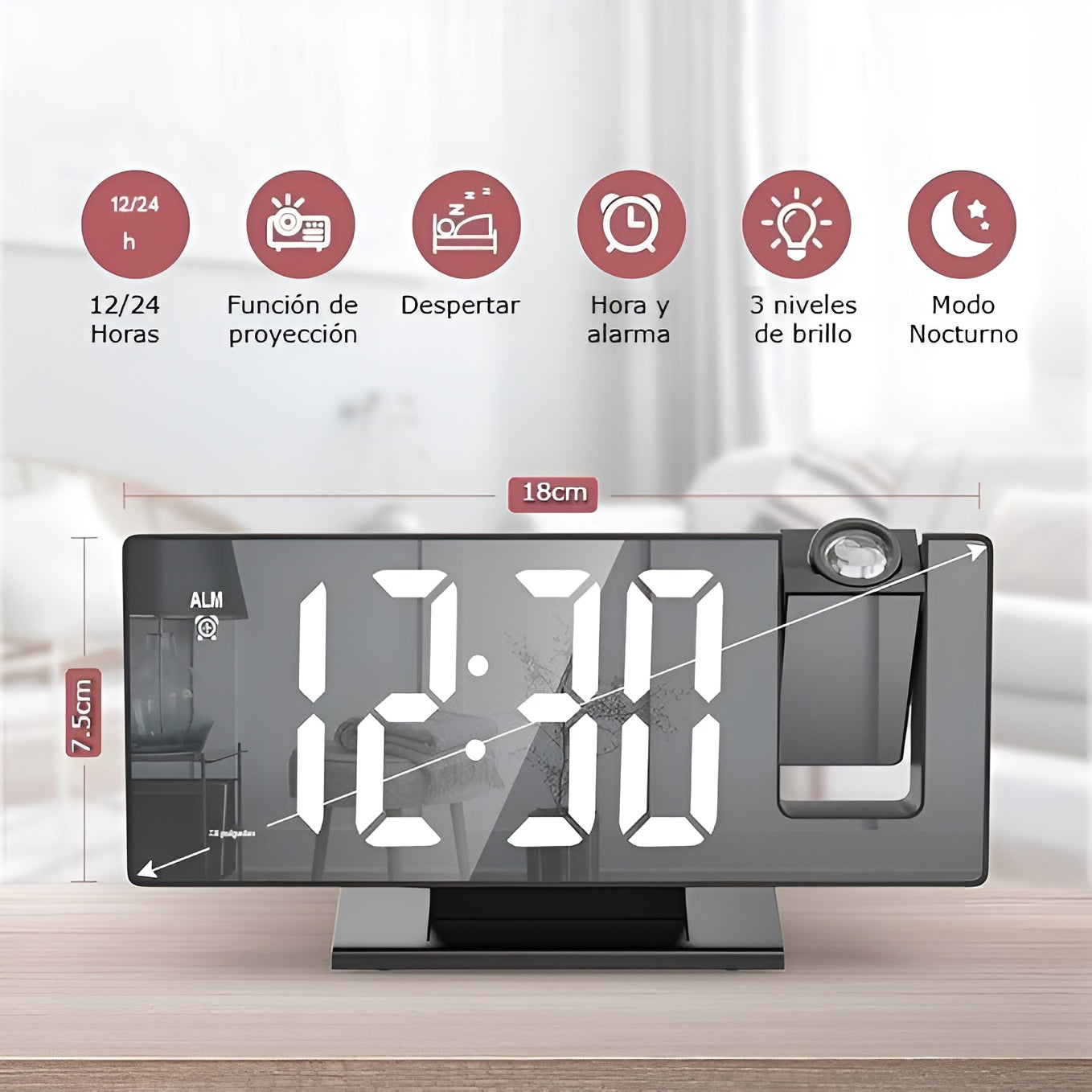 Reloj despertador con proyección – Disponible en Caracas y Margarita – NQLN Store