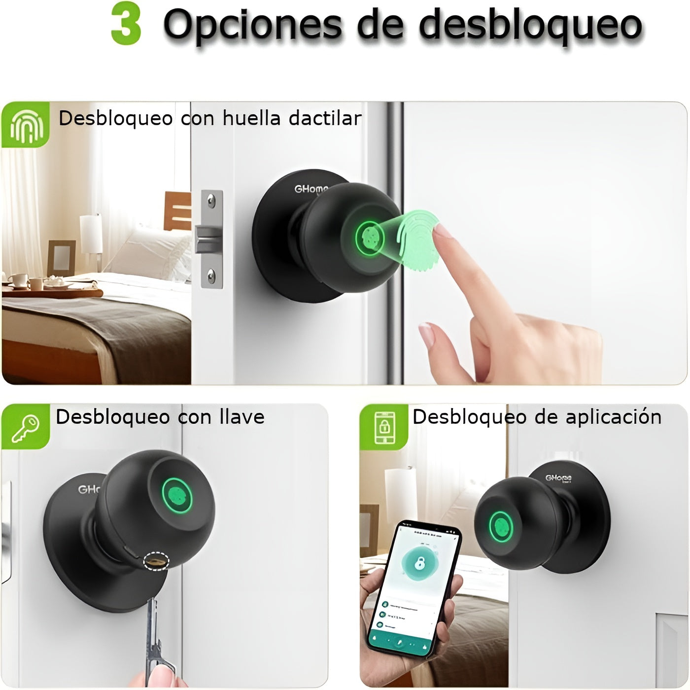 Cerradura de puerta con huella dactilar – Tienda online NQLN Store Venezuela