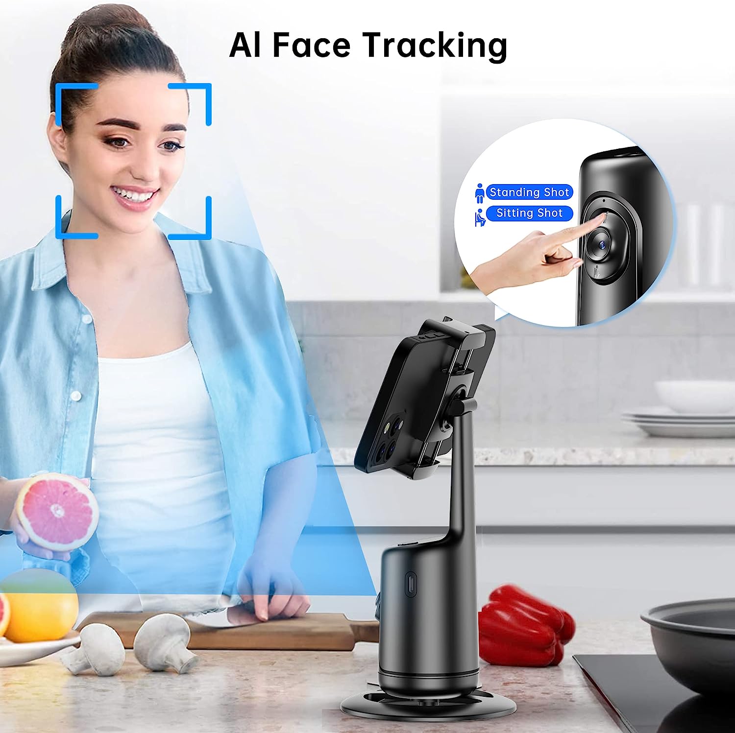 Soporte para teléfono con seguimiento automático – Vista adicional – Disponible en NQLN Store Venezuela