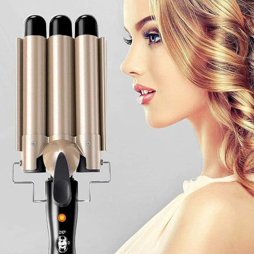 Rizadora para cabello de 3 tubos