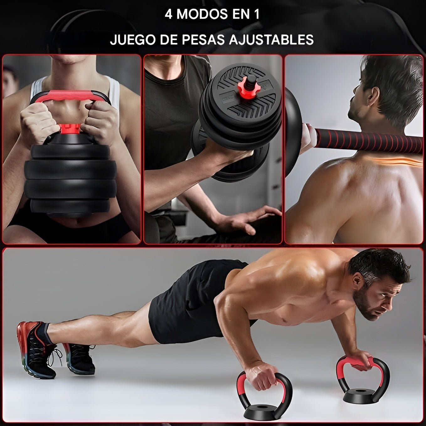 Kit de Pesas y Mancuernas Ajustables (20 kilos set) – Al mejor precio en NQLN Store Caracas y Margarita