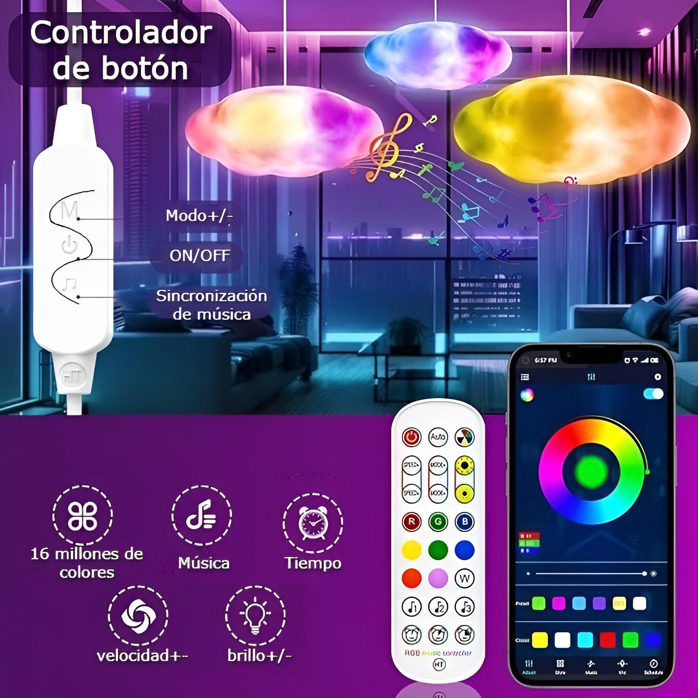 Luces  LED en forma de nubes 3D – Tienda online NQLN Store Venezuela