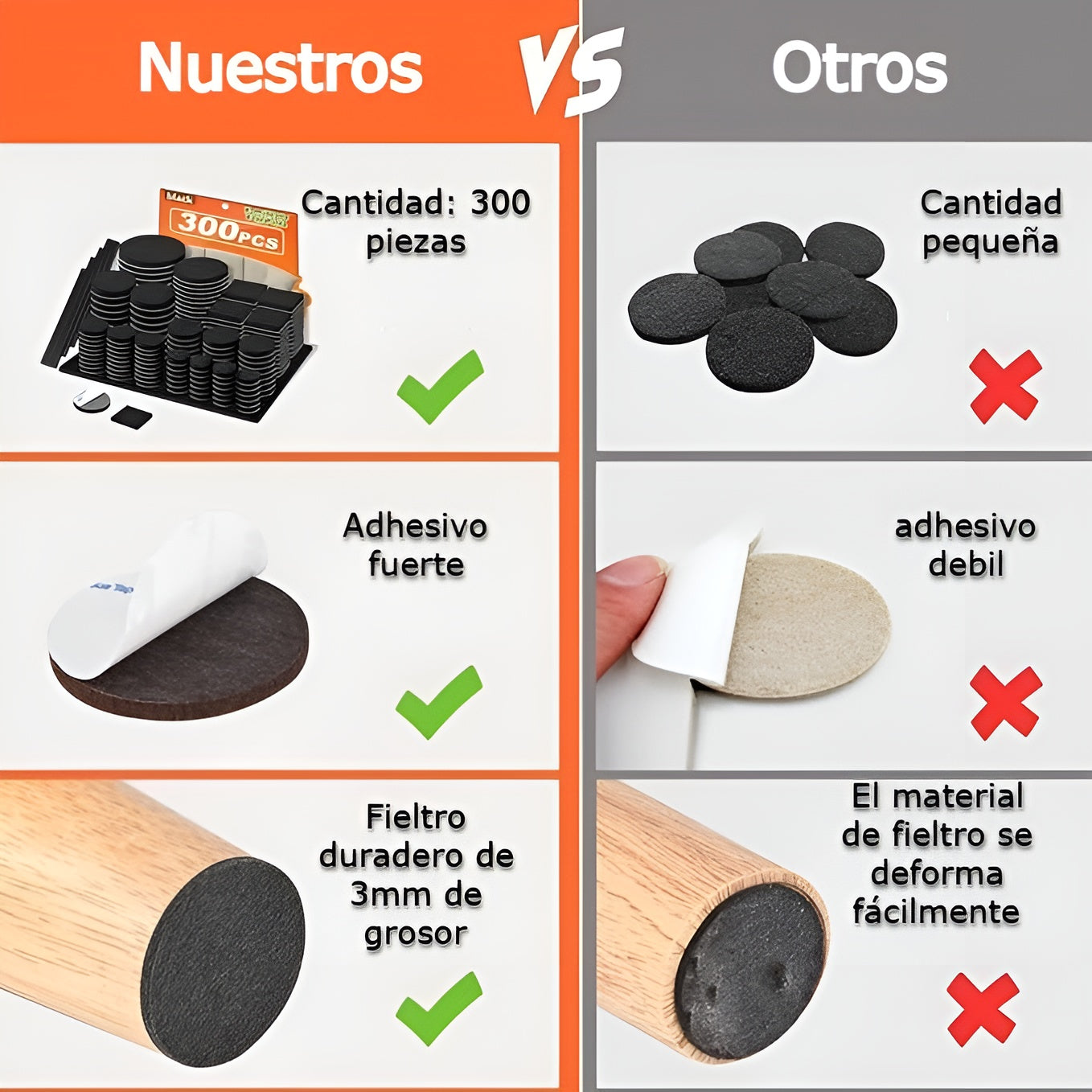 Almohadillas de fieltro para muebles (300 unidades) – Envío a toda Venezuela – NQLN Store