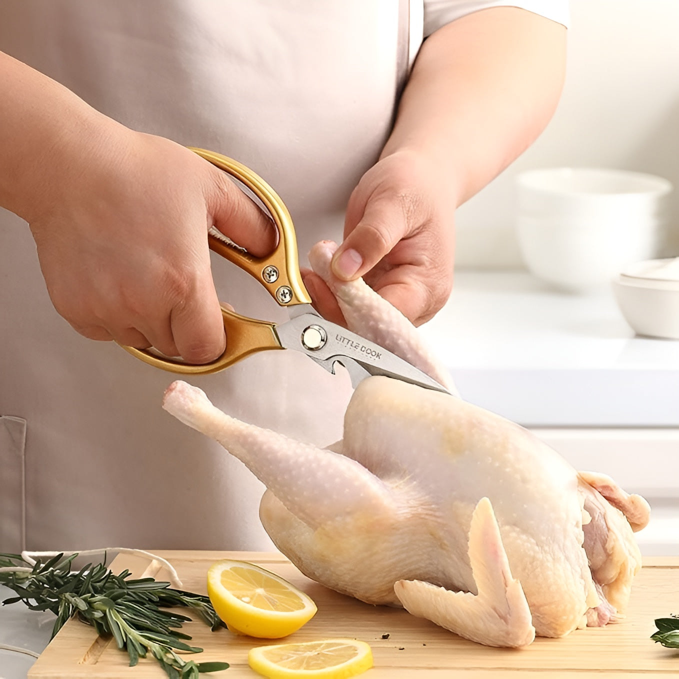 Tijeras de cocina de acero inoxidable – Detalle de calidad y acabado – NQLN Store