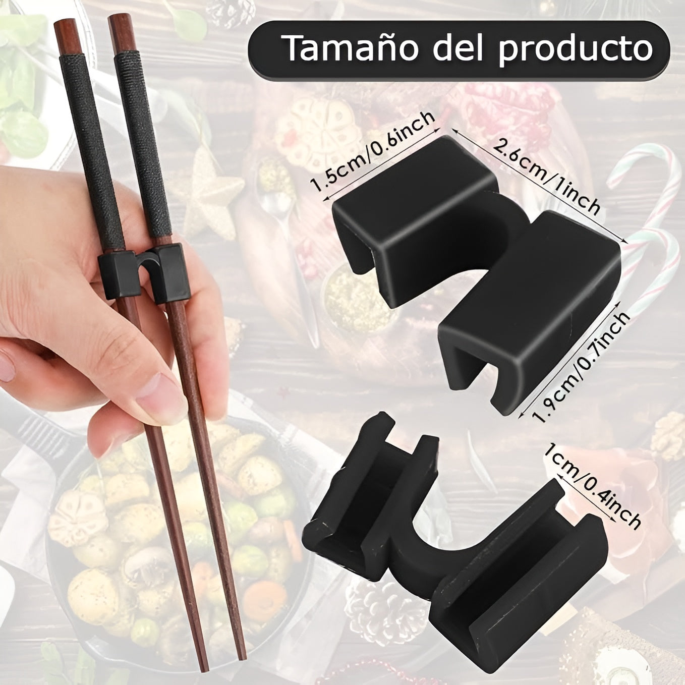 Ayudante para uso de palillos chinos (pack de 3) – Vista detalle del producto – NQLN Store