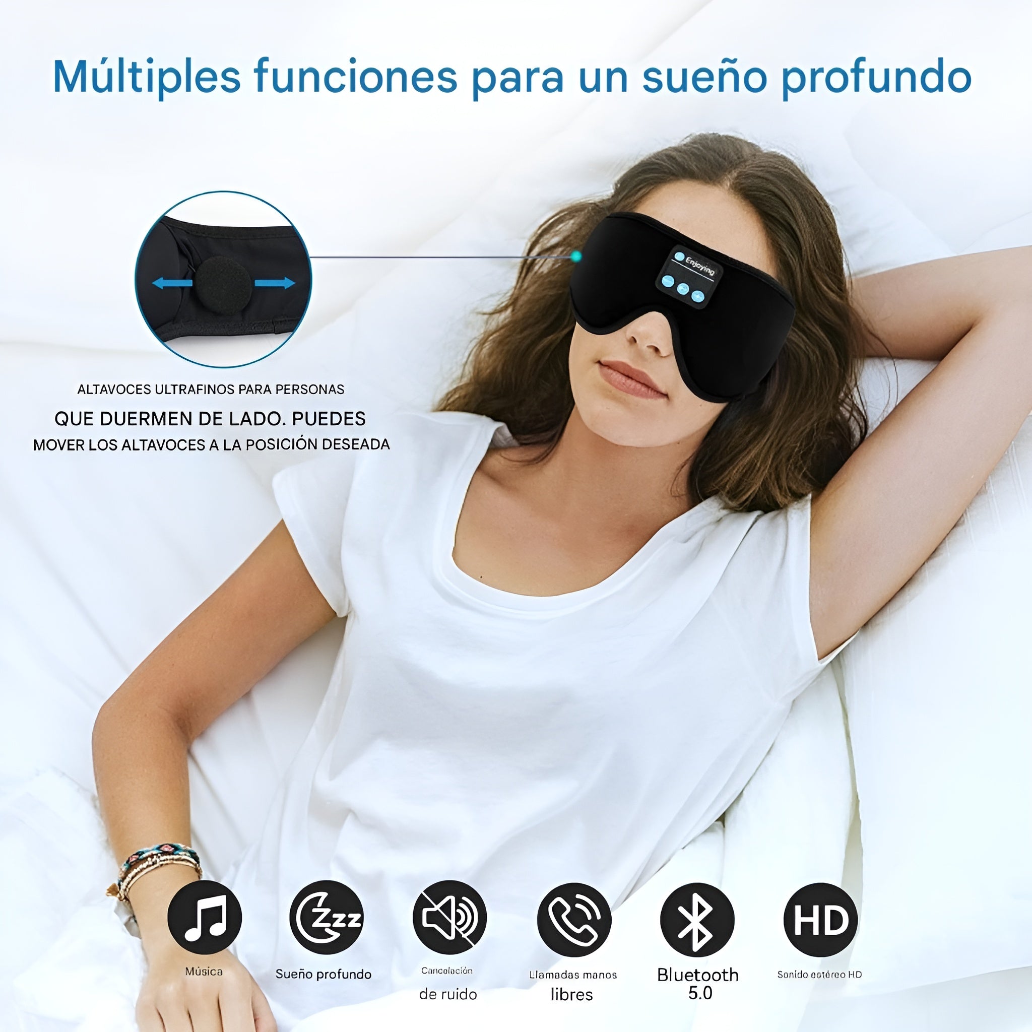 Antifaz para dormir con auriculares Bluetooth – Tienda online NQLN Store Venezuela
