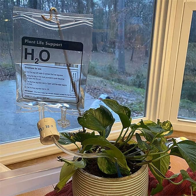 Dispensador automatico de agua con gancho para plantas – Vista de cerca del producto – NQLN Store