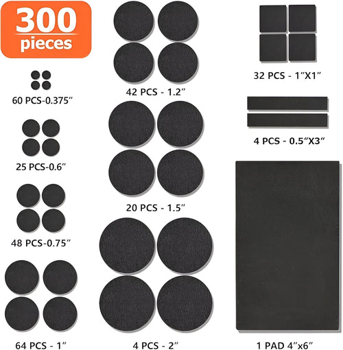 Almohadillas de fieltro para muebles (300 unidades)