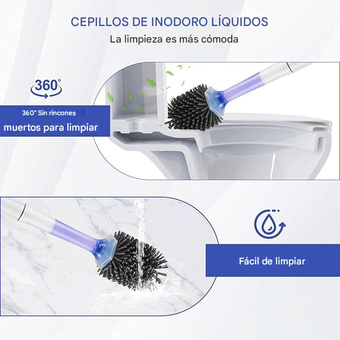 Cepillo con liquido de limpieza para inodoro – Vista adicional – Disponible en NQLN Store Venezuela